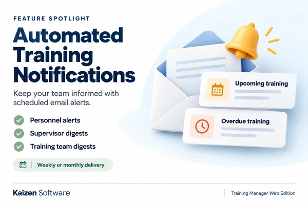 Automated training notification email